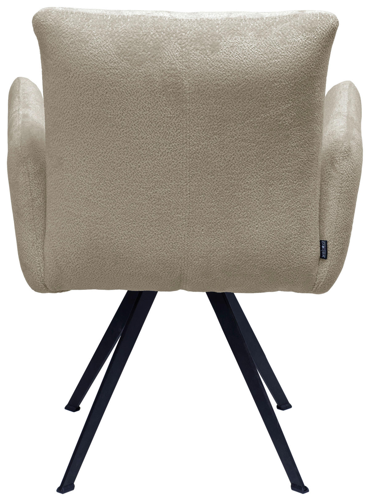 ARMLEHNSTUHL  in Eisen Teddystoff  - Taupe/Schwarz, Design, Textil/Metall (63/87/71cm) - Welnova