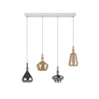 PENDELLEUCHTE ALDEA 65/9/200 cm  - Chromfarben/Hellbraun, Trend, Glas/Metall (65/9/200cm) - Trio Leuchten