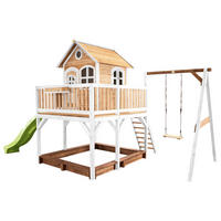 SPIELTURM 541/291/277 cm  - Braun/Weiß, KONVENTIONELL, Holz/Kunststoff (541/291/277cm) - Ambia Garden