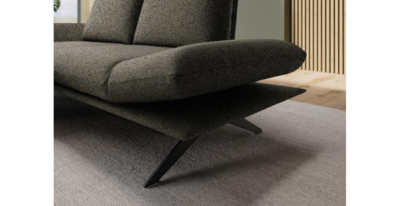ECKSOFA  in Flachgewebe Braun Rücken echt, Armteilverstellung, Drehsitzfunktion  155/234 cm  - Schwarz/Braun, Design, Textil/Metall (155/234cm) - Dieter Knoll