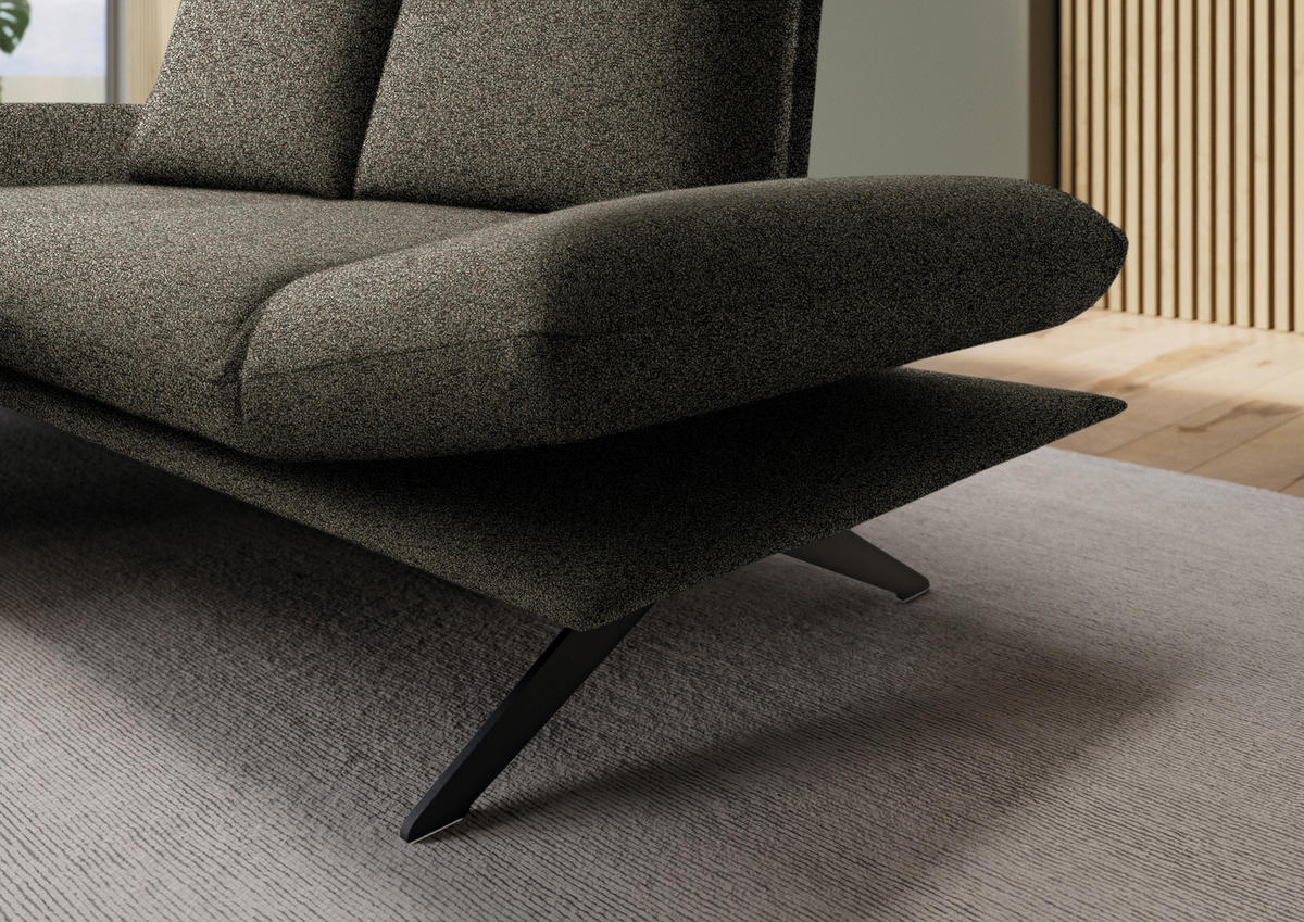 ECKSOFA  in Flachgewebe Braun  155/234 cm  - Schwarz/Braun, Design, Textil/Metall (155/234cm) - Dieter Knoll