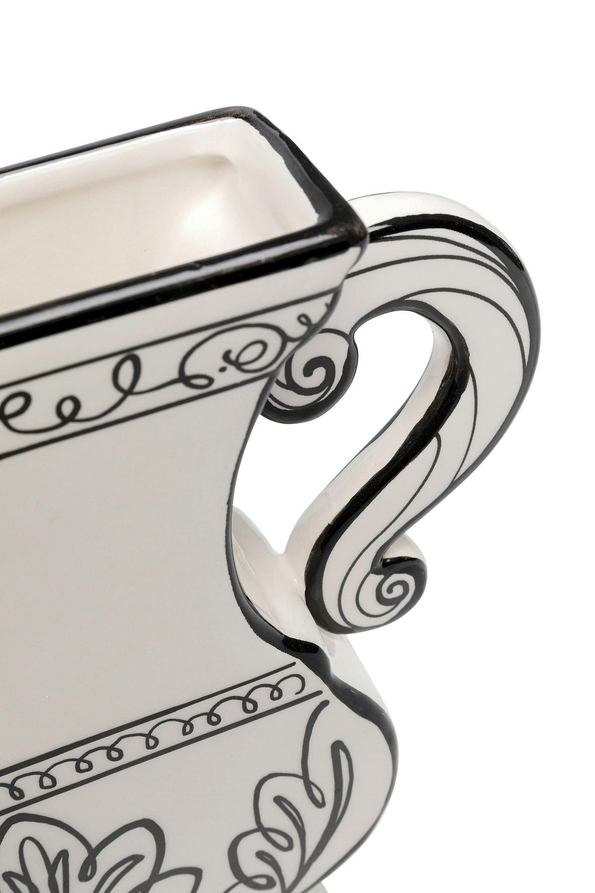 VASE 23,5 cm  - Schwarz/Weiß, KONVENTIONELL, Keramik (23/23/5cm) - Kare-Design