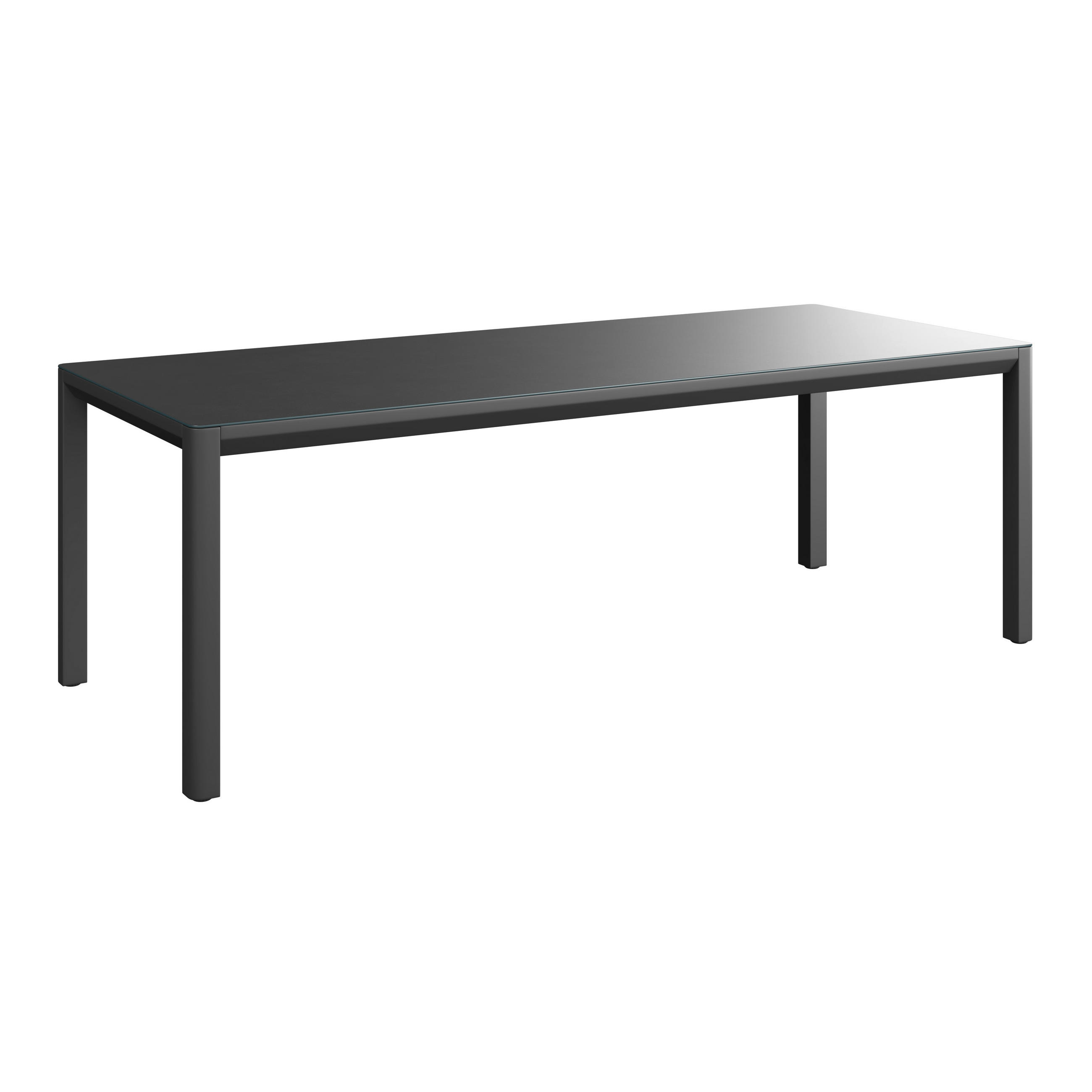 GARTENTISCH 220/74/90 cm Metall, Glas Dunkelgrau rechteckig  - Dunkelgrau, Trend, Glas/Metall (220/74/90cm) - Ambia Garden