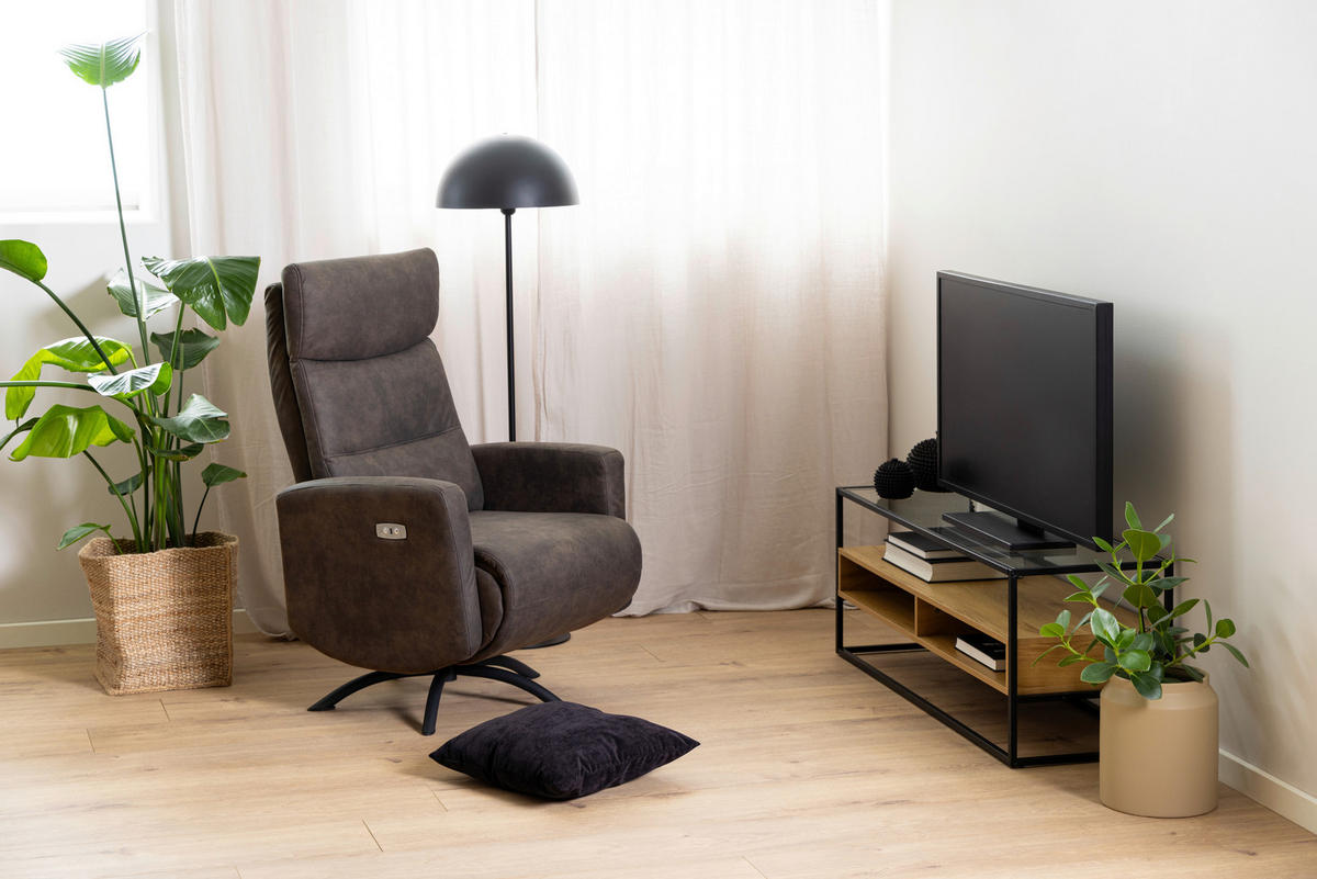 NIZKA OMARICA prozorno, črna, barve hrasta  - črna/barve hrasta, Moderno, kovina/steklo (120/45/40cm) - Livetastic