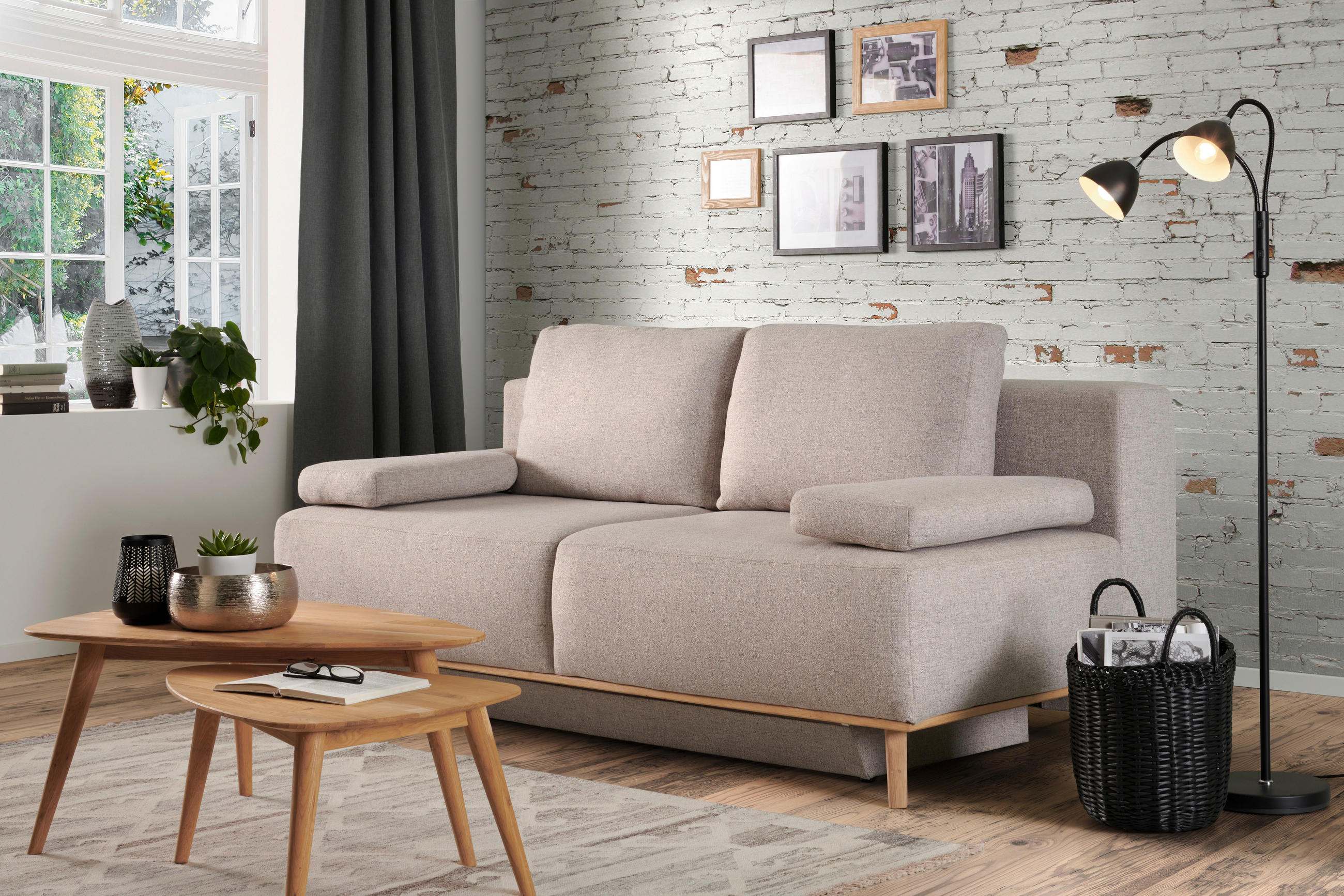 BOXSPRINGSOFA in Grau  - Grau, Design, Holz/Textil (203/97/107cm) - Dieter Knoll