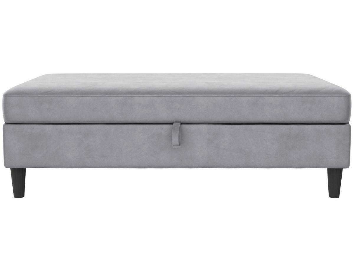 HOCKER in Textil Grau  - Schwarz/Grau, Basics, Kunststoff/Textil (130/43/69cm) - Livetastic