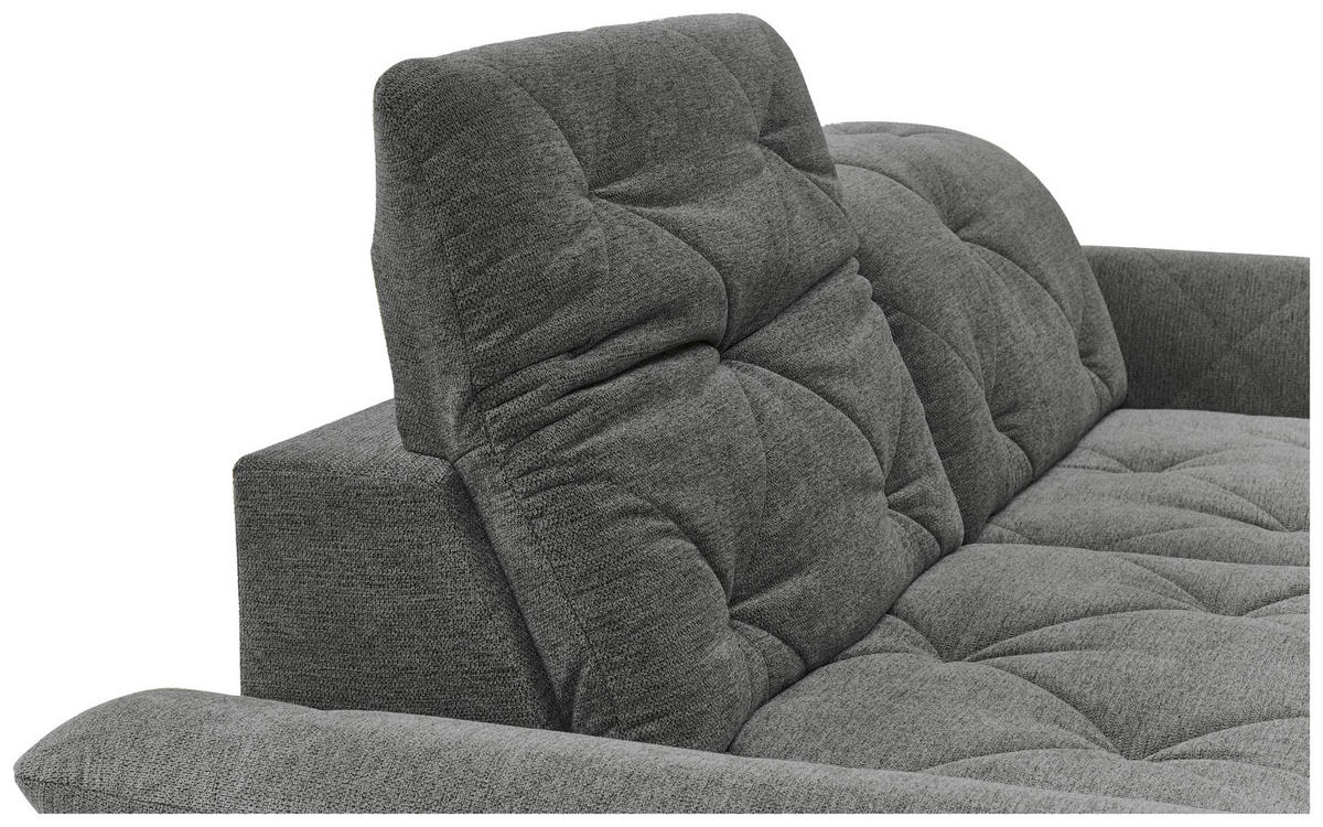 ECKSOFA in Webstoff Anthrazit  - Anthrazit/Schwarz, Design, Textil/Metall (244/173cm) - Moderano