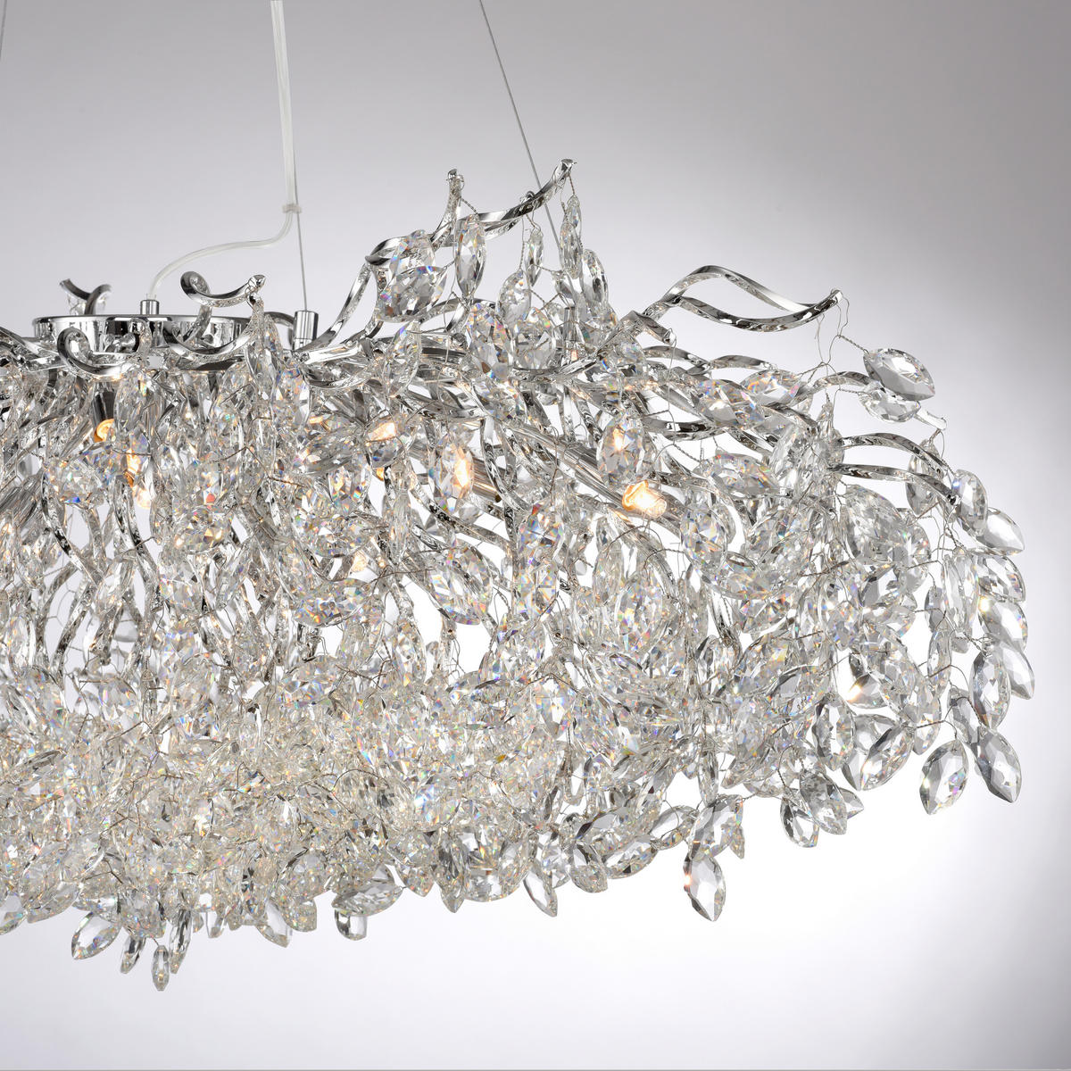ZÁVESNÉ SVIETIDLO, 120/50/250 cm  - chrómová, Design, kov/plast (120/50/250cm)