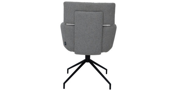 ARMLEHNSTUHL in Eisen Webstoff - Schwarz/Grau, Design, Textil/Metall (62/92/66cm) - Dieter Knoll