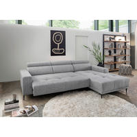 ECKSOFA Chenille  - Schwarz, KONVENTIONELL, Textil/Metall (276/188cm) - Livetastic