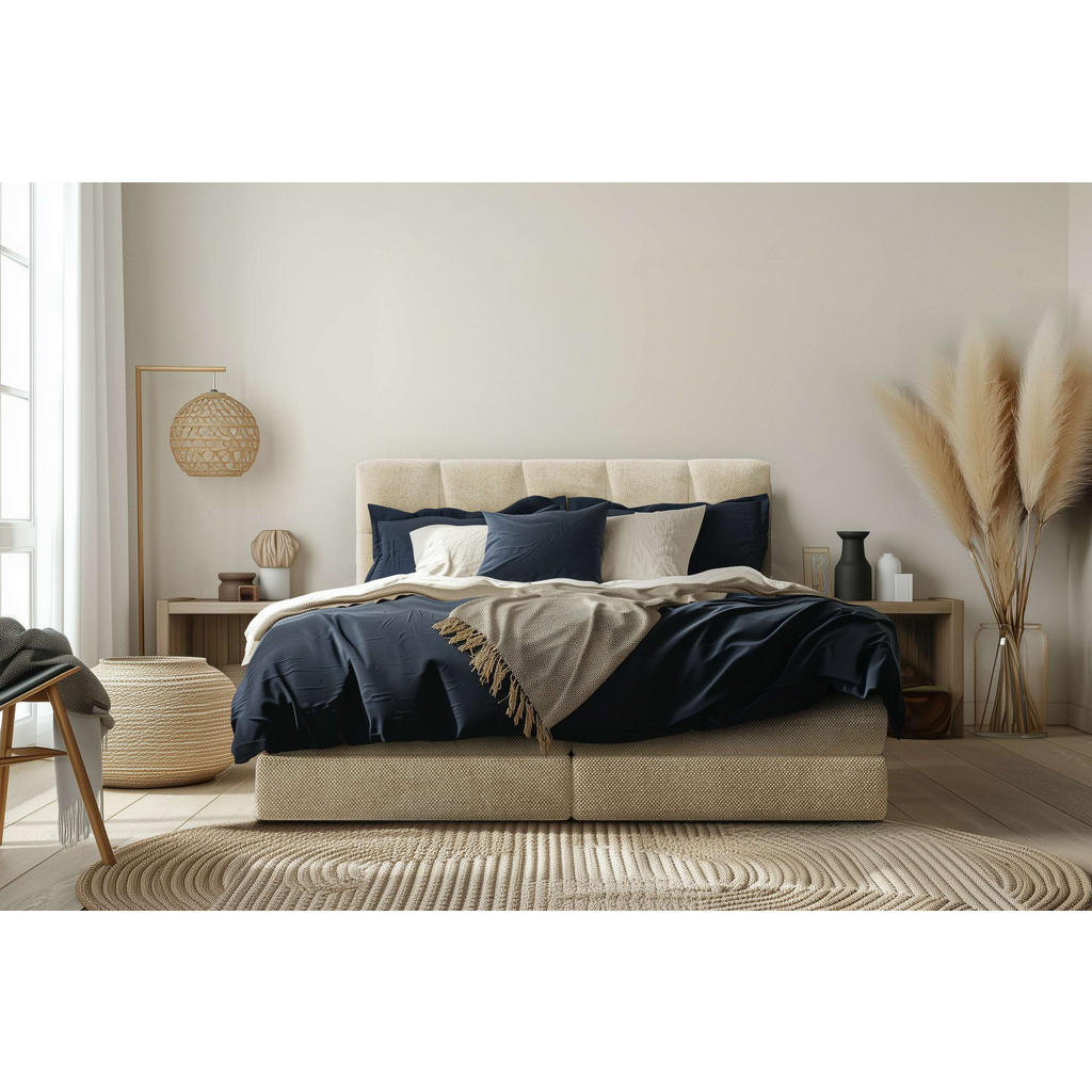 Thumbnail - Esposa Boxspringbett, Creme, Textil, H2 + H3, Höhe ca. 19 cm, 140x200 cm, Stoffauswahl, Wendematratze mit unterschiedlic...