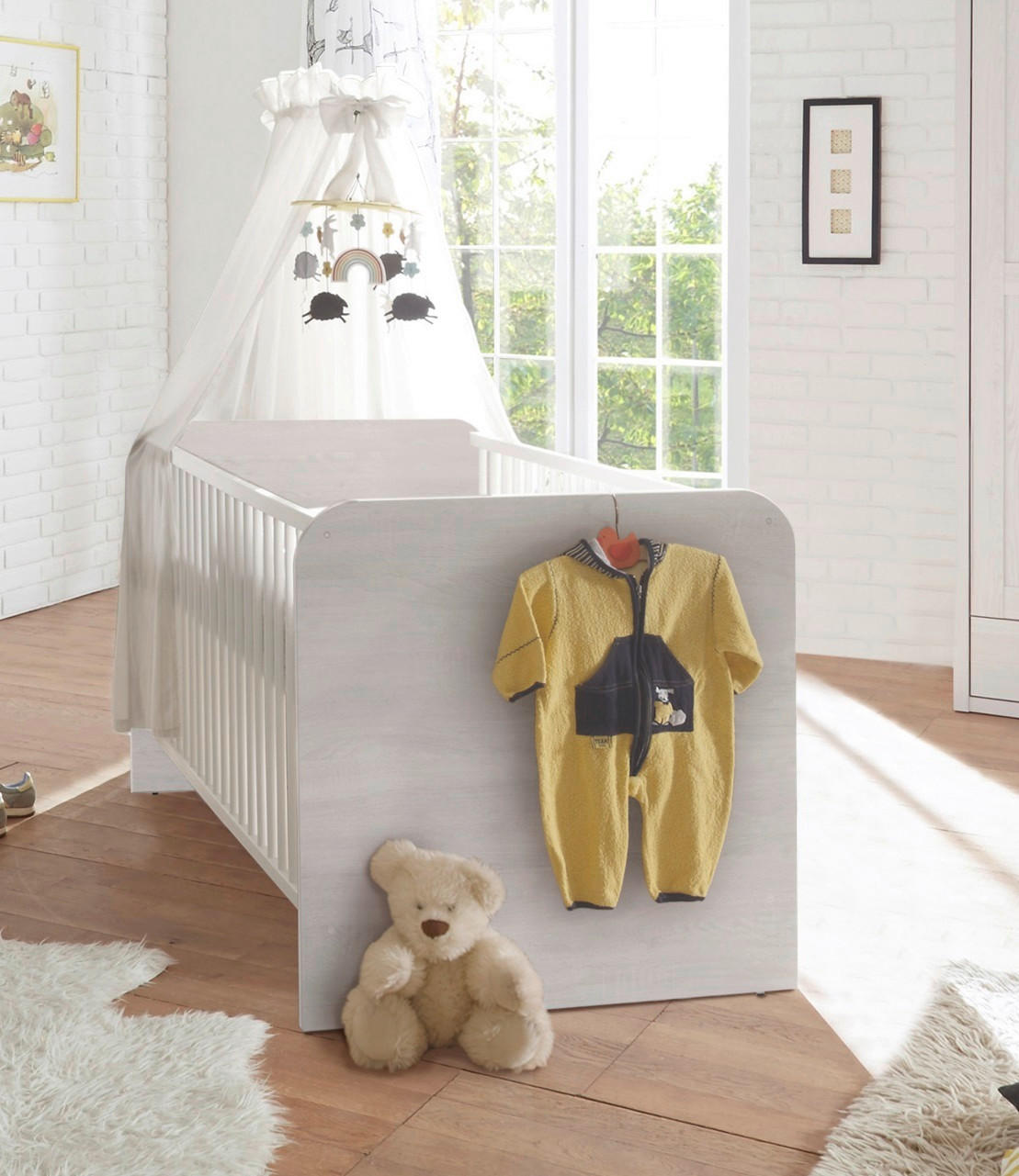 GITTERBETT Luca / Corner 144/82/80 cm  - Weiß, Basics, Holzwerkstoff (144/82/80cm)