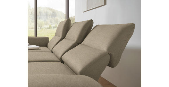 ECKSOFA  in Flachgewebe Hellbraun  175-224/255-365 cm  - Hellbraun/Schwarz, Design, Textil/Metall (175-224/255-365cm) - Dieter Knoll