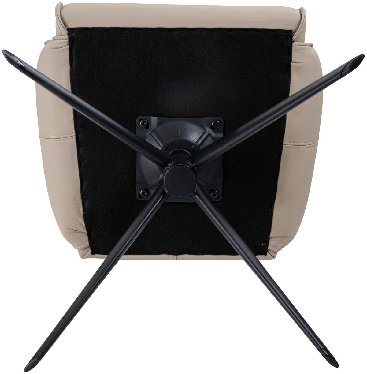 ARMLEHNSTUHL  Sitzfläche 360° drehbar  Echtleder  Beige  - Beige/Schwarz, Design, Leder/Metall (60/88,5/57,5cm) - Valnatura