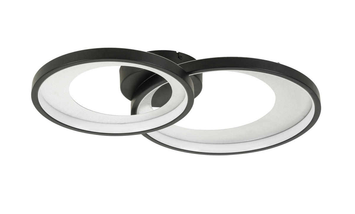STROPNÍ LED SVÍTIDLO, 55/35/8,5 cm - černá/barvy stříbra, Design, kov/plast (55/35/8,5cm) - Novel