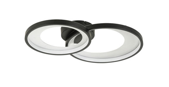LED-DECKENLEUCHTE 55/35/8,5 cm   - Silberfarben/Schwarz, Design, Kunststoff/Metall (55/35/8,5cm) - Novel