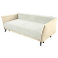 SCHLAFSOFA  mit Liegefunktion, Rücken echt Cord, Flachgewebe Creme, Weiß  - Creme/Schwarz, KONVENTIONELL, Textil/Metall (223/72/100cm) - Carryhome