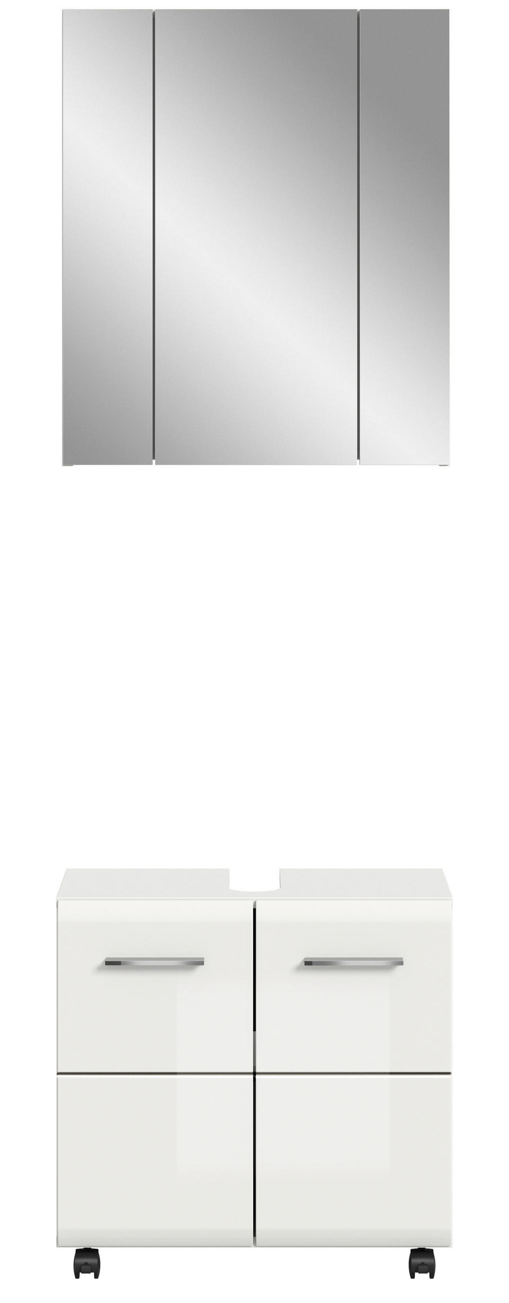 BADRUM 60 cm  - vit/silver, Trend, trämaterial/glas (60cm) - MID.YOU