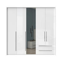 ORMAR SA KLASIČNIM VRATIMA bela, bela visoki sjaj  232/226/60 cm  - bela visoki sjaj/bela, Dizajnerski, metal/pločasti materijal (232/226/60cm)