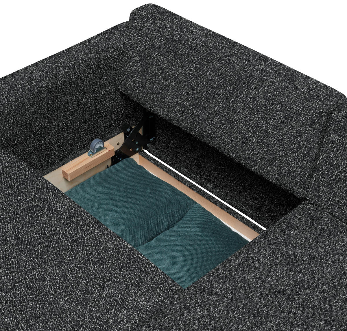 ECKSOFA  in Mikrovelours Anthrazit  170/237 cm  - Eichefarben/Anthrazit, KONVENTIONELL, Holz/Textil (170/237cm) - Sedda