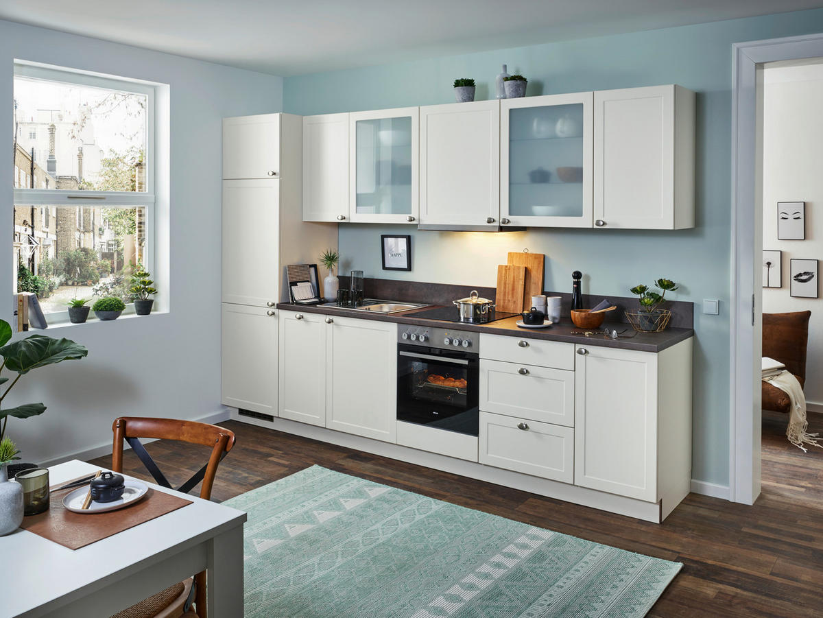 KUCHYŇSKÝ BLOK BEZ SPOTŘEBIČŮ - měděné barvy/magnolie, Romantický / Rustikální, kov/kompozitní dřevo (330cm) - Welnova