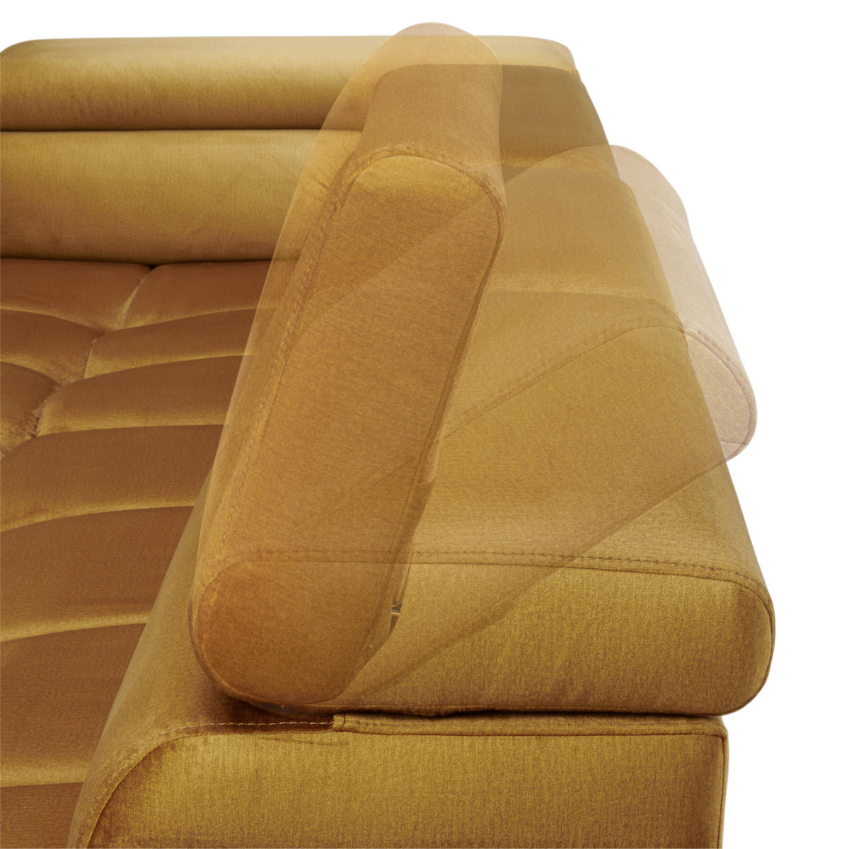 ECKSOFA in Webstoff Currygelb  - Currygelb/Schwarz, Design, Textil/Metall (177/270cm) - Welnova