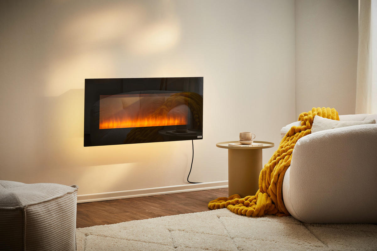 KAMIN ELEKTRIČNI - crna, Design, staklo/metal (107/50,8/12cm) - Xora