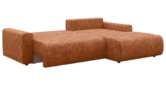 ECKSOFA  in Webstoff Orange  - Schwarz/Orange, KONVENTIONELL, Kunststoff/Textil (270/192cm) - Carryhome