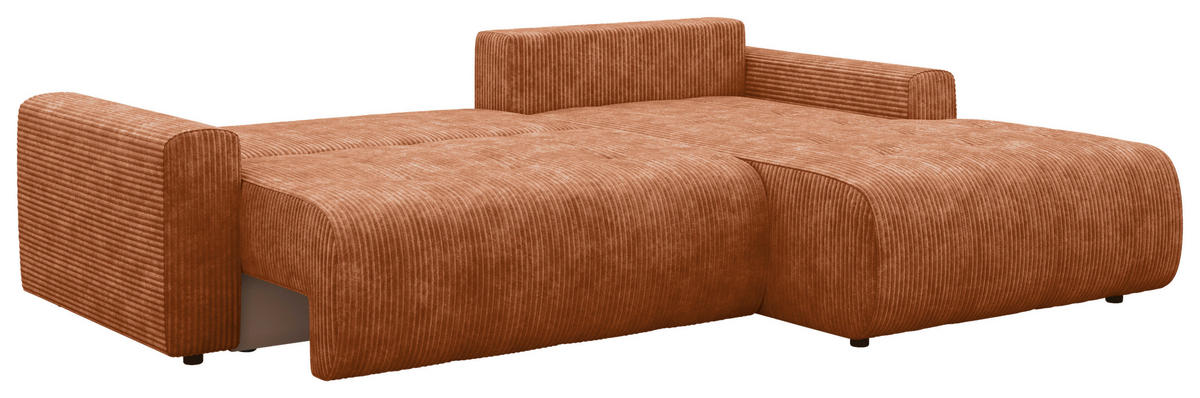 ECKSOFA Orange Webstoff  - Schwarz/Orange, KONVENTIONELL, Kunststoff/Textil (270/192cm) - Carryhome