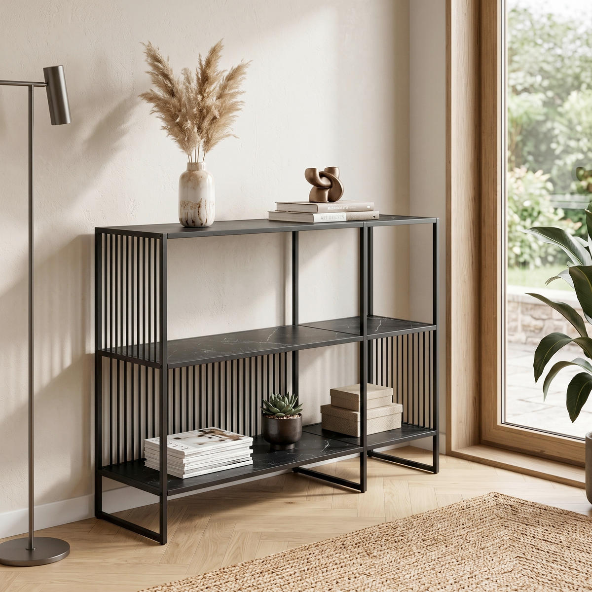 BYRÅ 120/83/35 cm  - svart, Design, metall/trämaterial (120/83/35cm) - Best Price