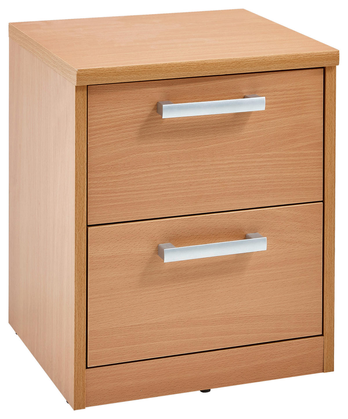 NACHTSCHRANK 38/46/36 cm  - Silberfarben/Buchefarben, Basics, Holzwerkstoff/Kunststoff (38/46/36cm) - Xora