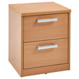 NACHTSCHRANK 38/46/36 cm  - Silberfarben/Buchefarben, Basics, Holzwerkstoff/Kunststoff (38/46/36cm) - Xora