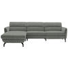 ECKSOFA in Chenille Graublau  187/299 cm  - Graublau/Schwarz, Design, Textil/Metall (187/299cm) - Schöner Wohnen