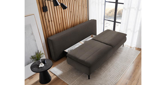 BOXSPRINGSOFA Flachgewebe Braun - Schwarz/Braun, KONVENTIONELL, Textil/Metall (204/93/100cm) - Novel