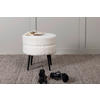 HOCKER Teddystoff Weiß, Schwarz  - Schwarz/Weiß, Design, Textil/Metall (40/40/40cm) - Livetastic