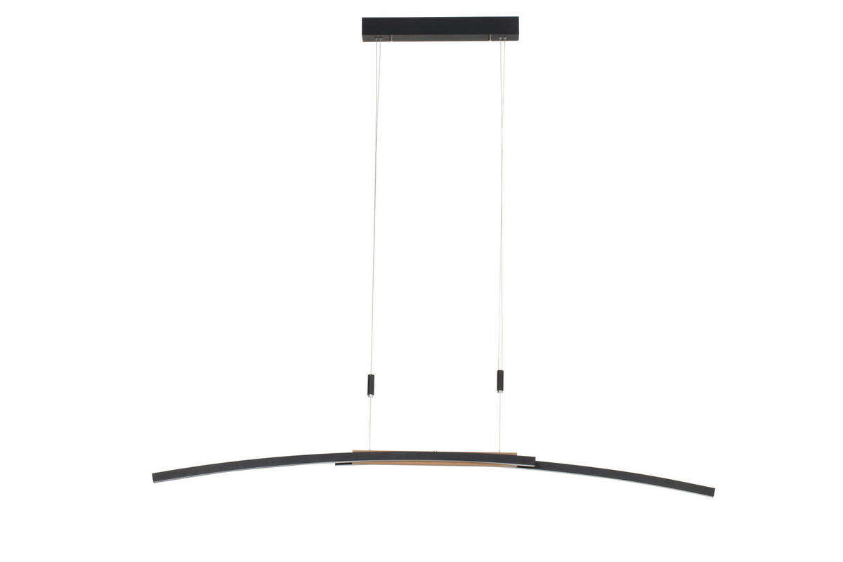 LED-HÄNGELEUCHTE 130/6,5/155 cm  - Schwarz, Basics, Holz/Metall (130/6,5/155cm) - Dieter Knoll