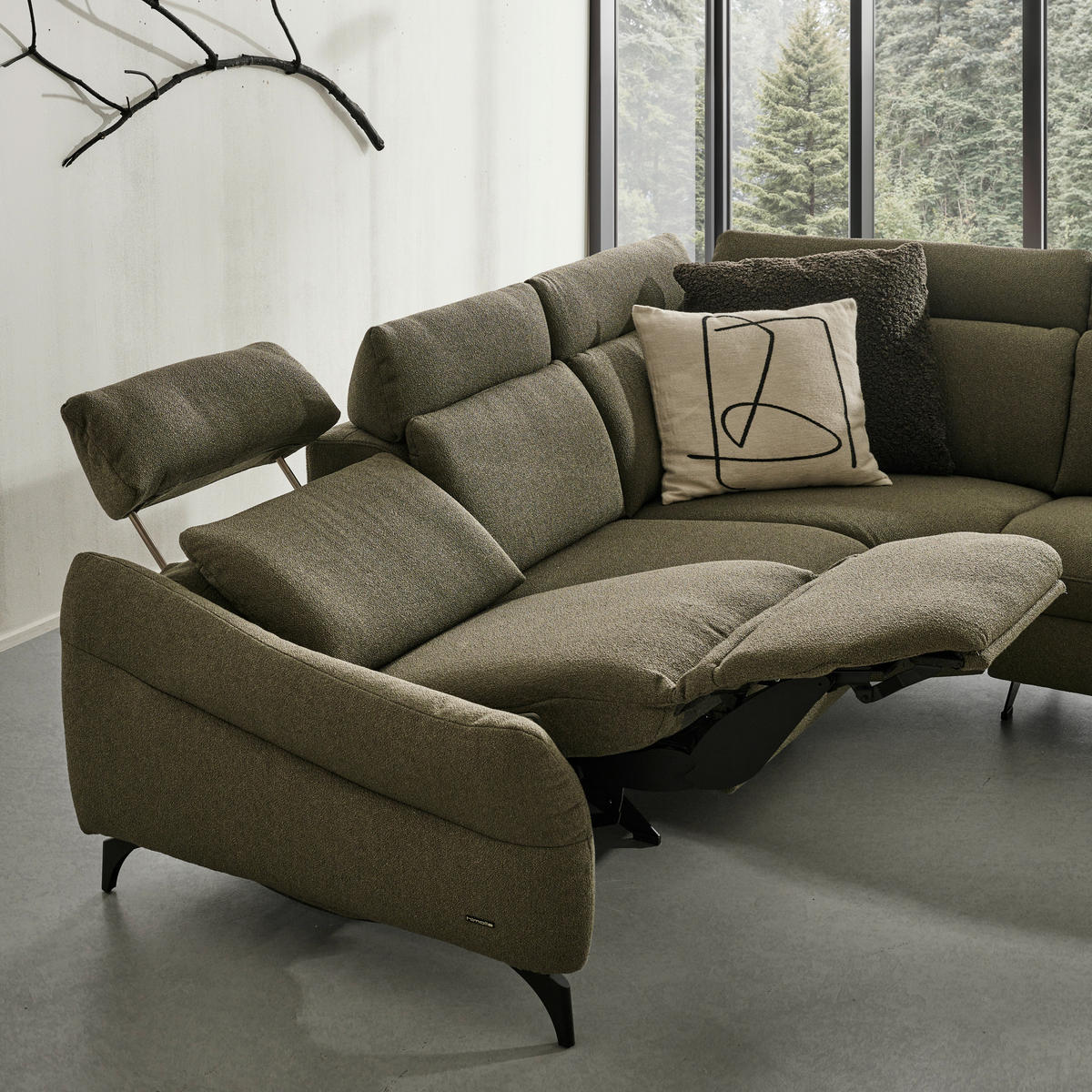 ECKSOFA Flachgewebe Taupe  - Taupe/Anthrazit, Konventionell, Textil/Metall (272/233cm) - Himolla Komfortklass