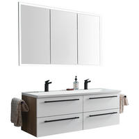 BADEZIMMER  in 125,1 cm  - Eichefarben/Weiß, MODERN, Holzwerkstoff (125,1cm) - Novel