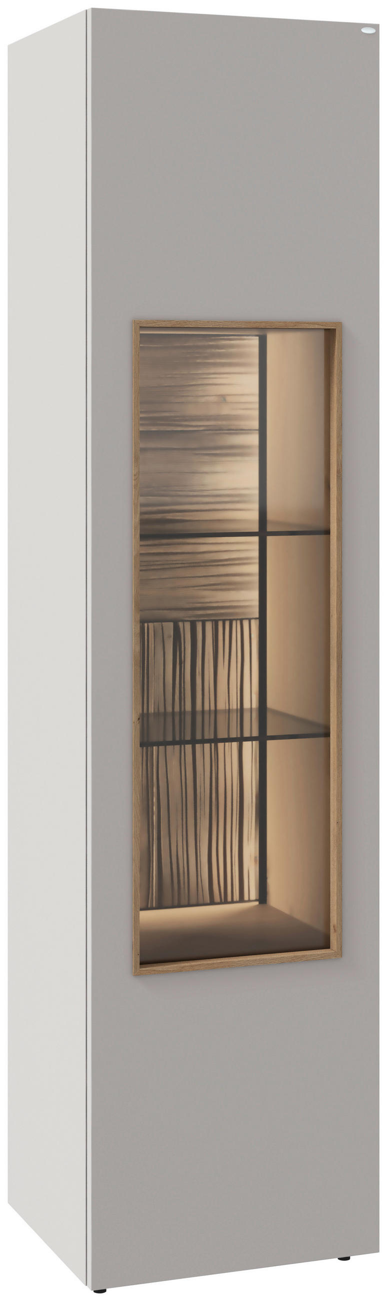 VITRINE Taupe, Wildeiche  47,8/194/42,9 cm  - Taupe/Wildeiche, Design, Glas/Holz (47,8/194/42,9cm) - Voglauer