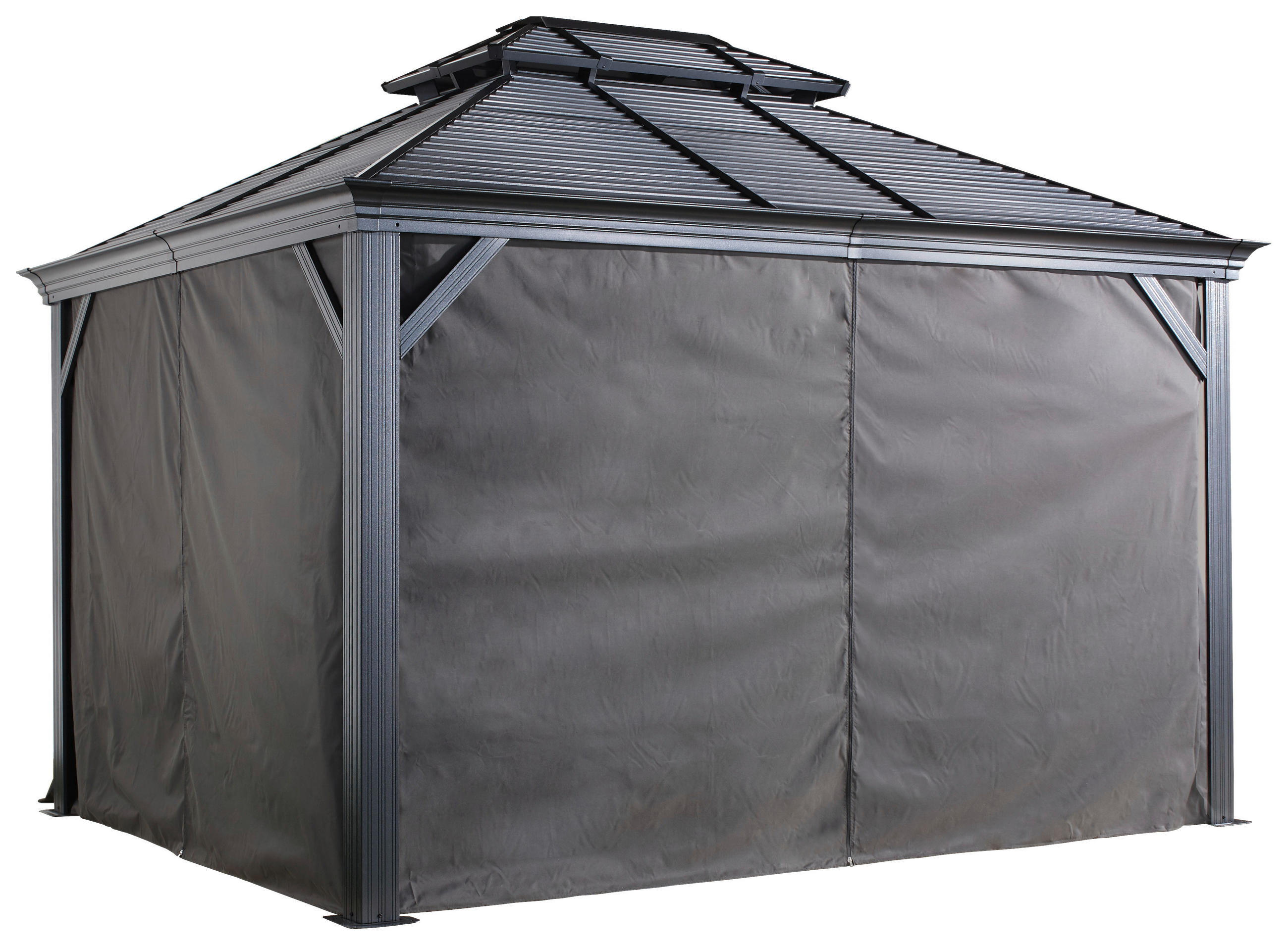 PAVILLON-SEITENTEIL   - Dunkelgrau/Anthrazit, Basics, Textil