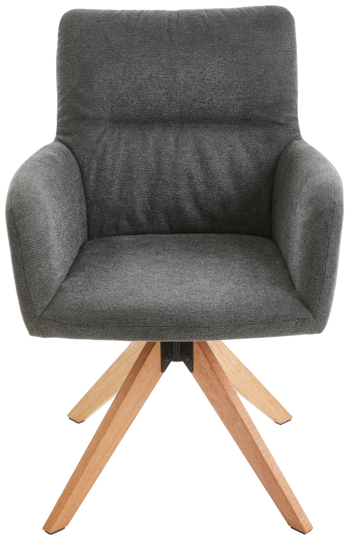 ARMLEHNSTUHL  in Eisen Webstoff  - Dunkelgrau/Eichefarben, Modern, Holz/Textil (60/89/63cm) - Livetastic