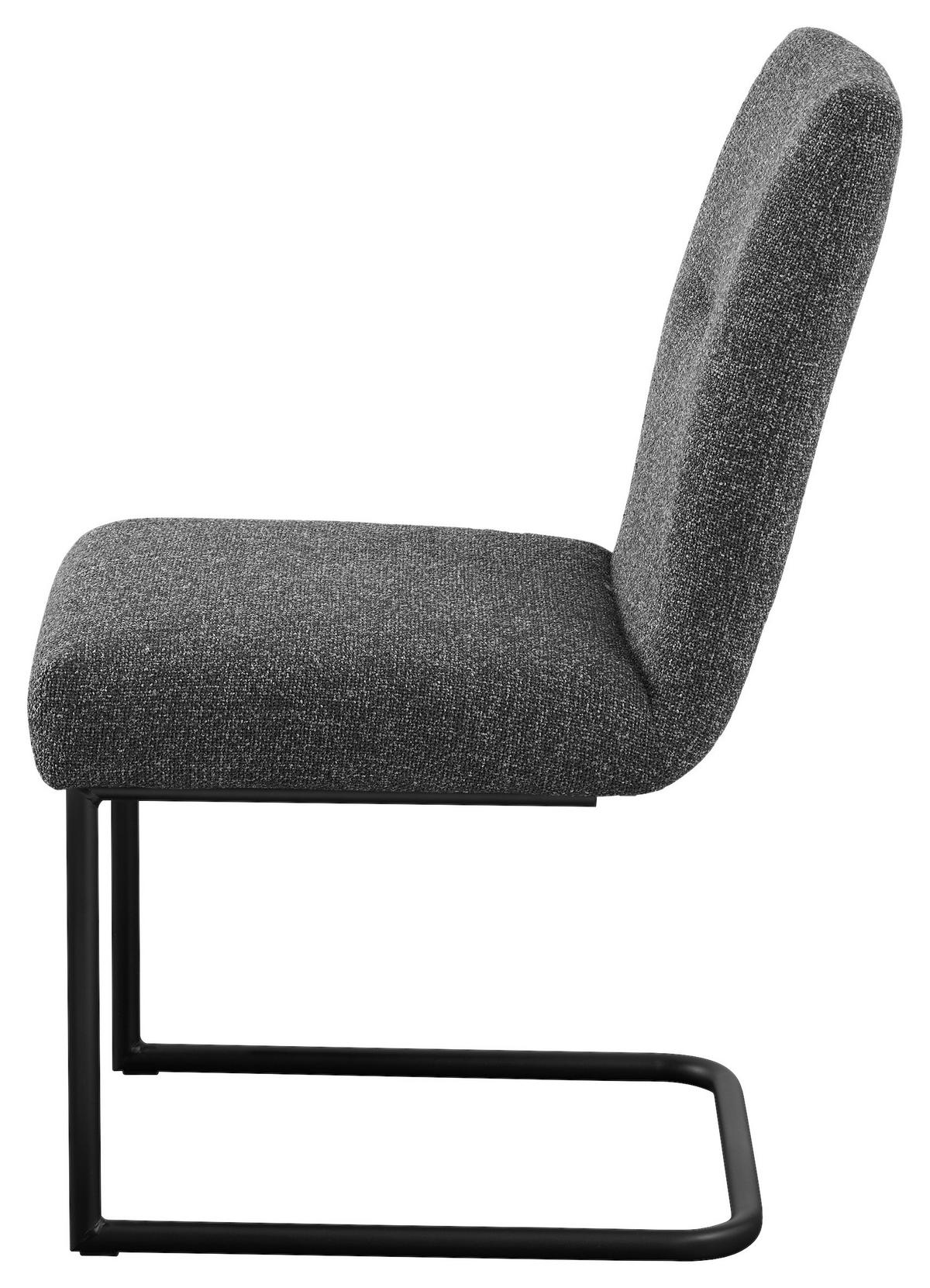SCHWINGSTUHL  in Eisen Webstoff  - Anthrazit/Schwarz, Design, Textil/Metall (51,5/92,5/65cm) - SetOne by Musterring