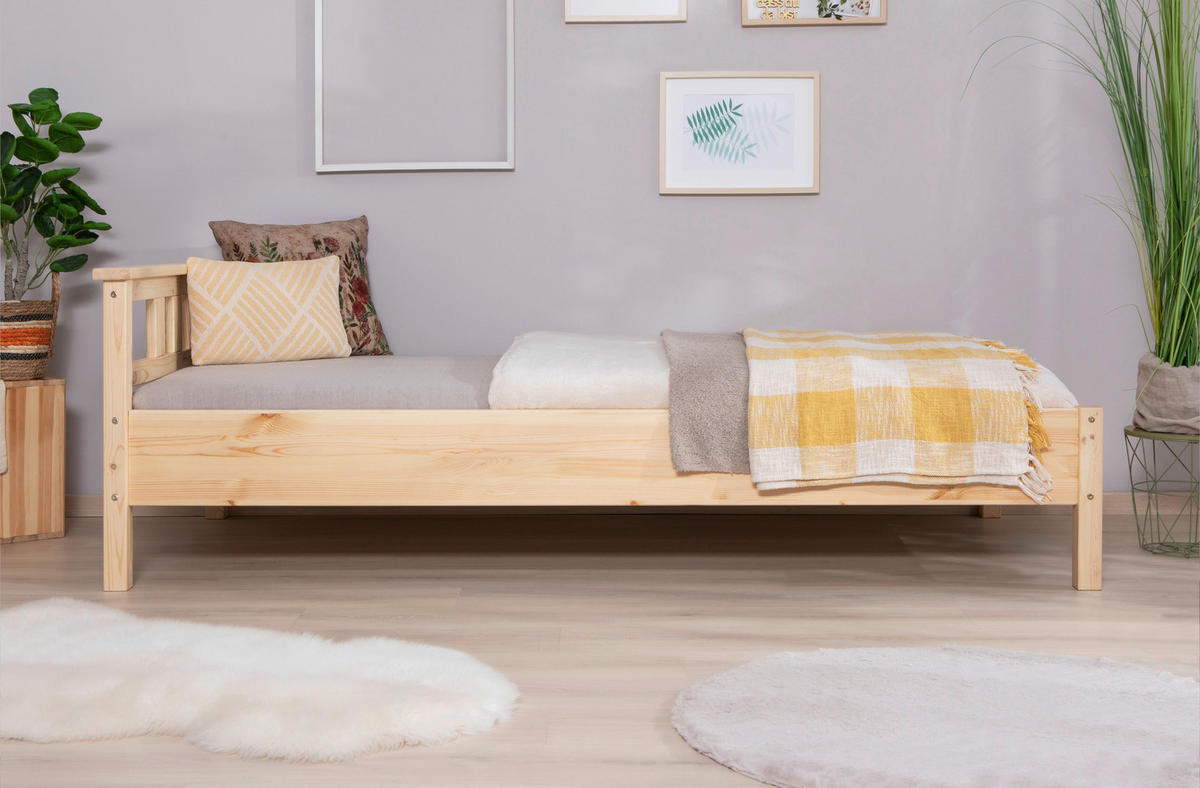 BETT 90/200 cm  in Kieferfarben  - Kieferfarben, KONVENTIONELL, Holz (90/200cm) - MID.YOU