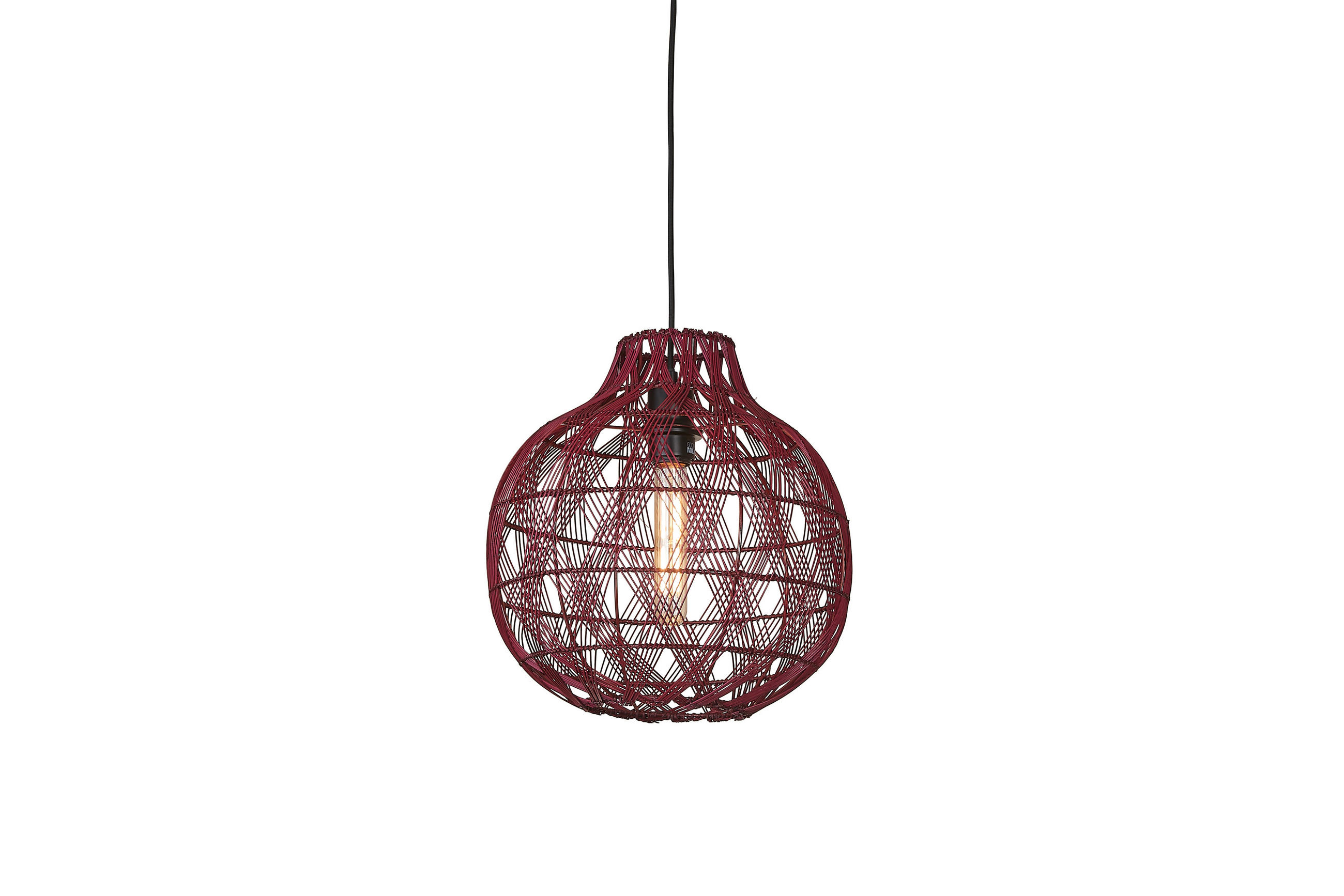 ZÁVĚSNÉ SVÍTIDLO, 35/35 cm  - bordeaux, Basics, přírodní materiály (35/35cm) - Good & Mojo
