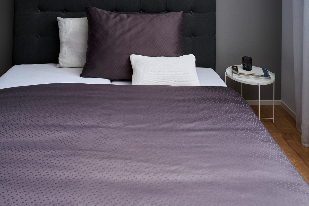 BETTWÄSCHESET Damast 160/210 cm  50 cm/70 cm  - Anthrazit, Basics, Textil (160/210cm) - Dieter Knoll