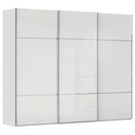 SCHWEBETÜRENSCHRANK  in Weiß  - Chromfarben/Weiß, KONVENTIONELL, Glas/Holzwerkstoff (242/223/68cm) - Novel
