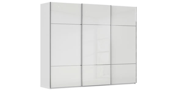 SCHWEBETÜRENSCHRANK  in Weiß  - Chromfarben/Weiß, KONVENTIONELL, Glas/Holzwerkstoff (271/223/68cm) - Novel