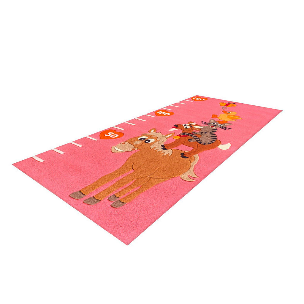 Thumbnail - Novel Webteppich, Rosa, Textil, Abstraktes, rechteckig, 75x160 cm, pflegeleicht, Teppiche & Böden, Teppiche, Webteppiche