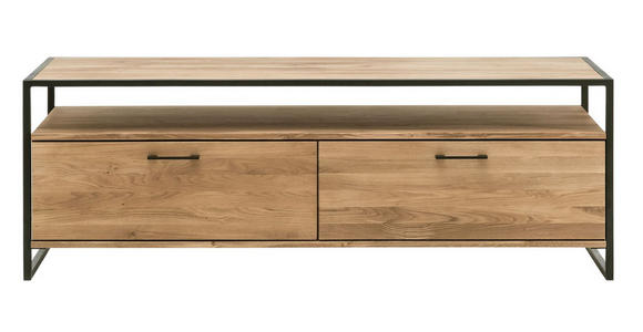 TV-ELEMENT 175/60/52 cm  - Eichefarben/Schwarz, Design, Holz/Metall (175/60/52cm) - Linea Natura