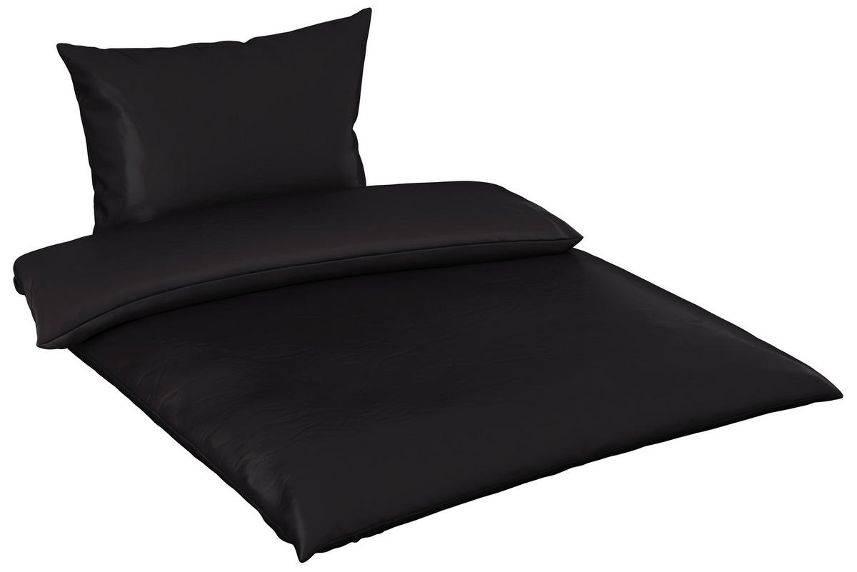 POVLEČENÍ, satén, černá, 200/200 cm - černá, Basics, textil (200/200cm) - Novel